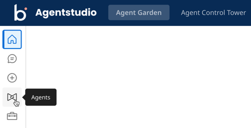 image showing the Agents button