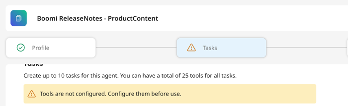screenshot of the task exclamation icon and tool tip