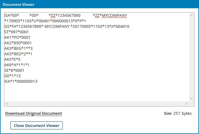 Sample acknowledgments in the Document Viewer.