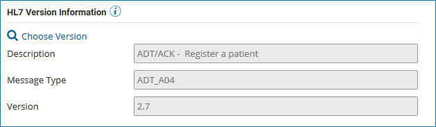 HL7 Version Information section of the EDI profile’s Options tab.