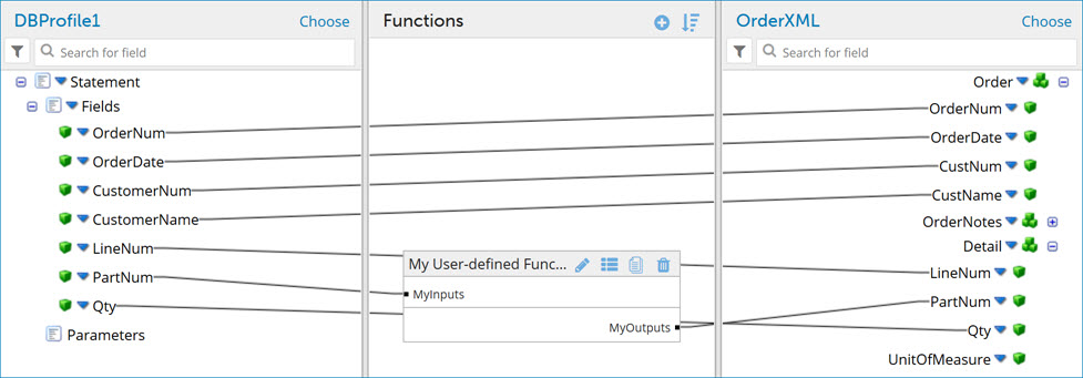 Map in which a user-defined function is used in a mapping