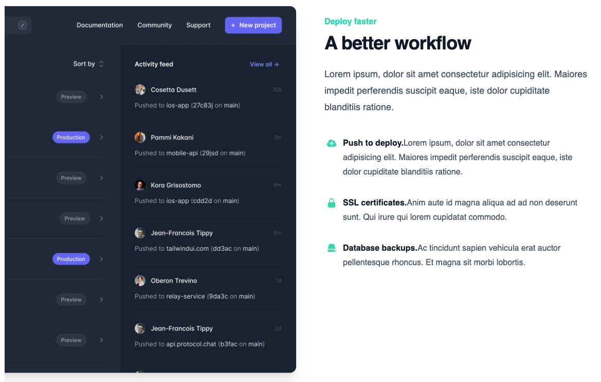 FeatureSections - WithProductScreenshotOnLleft