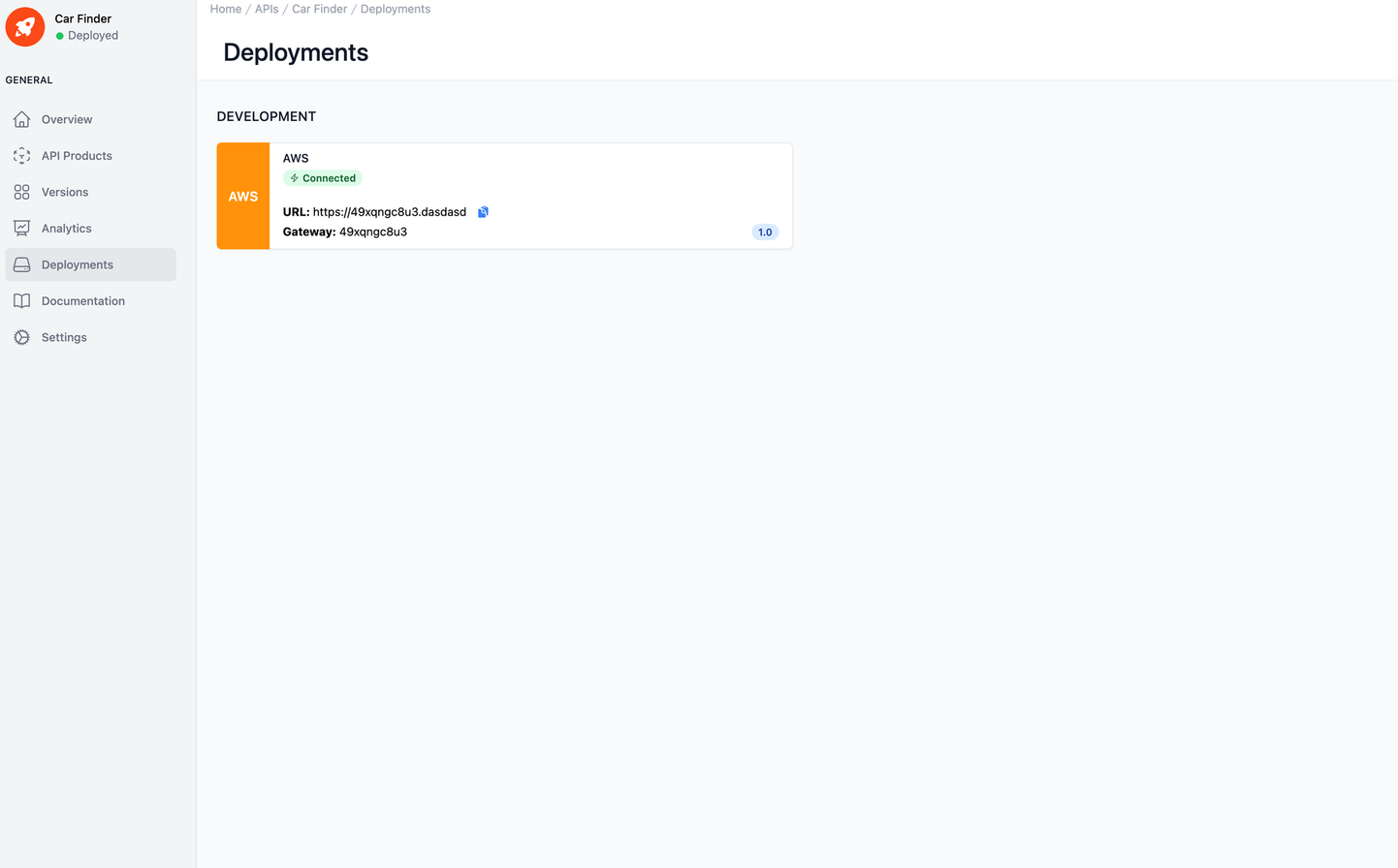 Administration Portal - APIs - Deployments