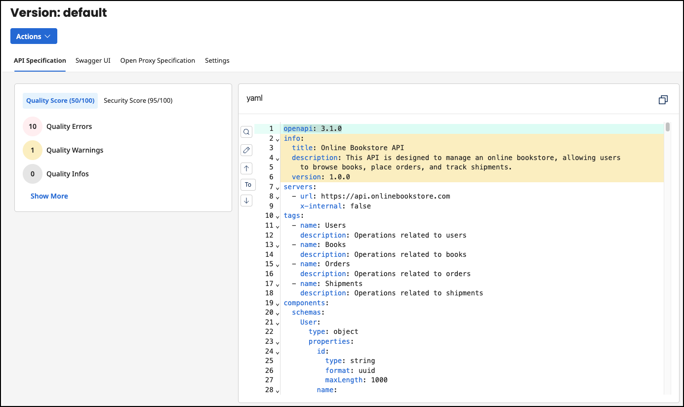 Administration Portal - APIs - API Versions - API Specification