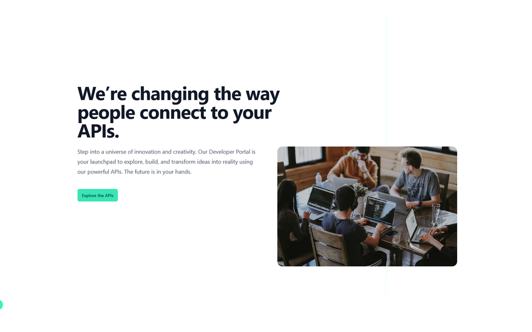 Developer Portal - Welcome Page