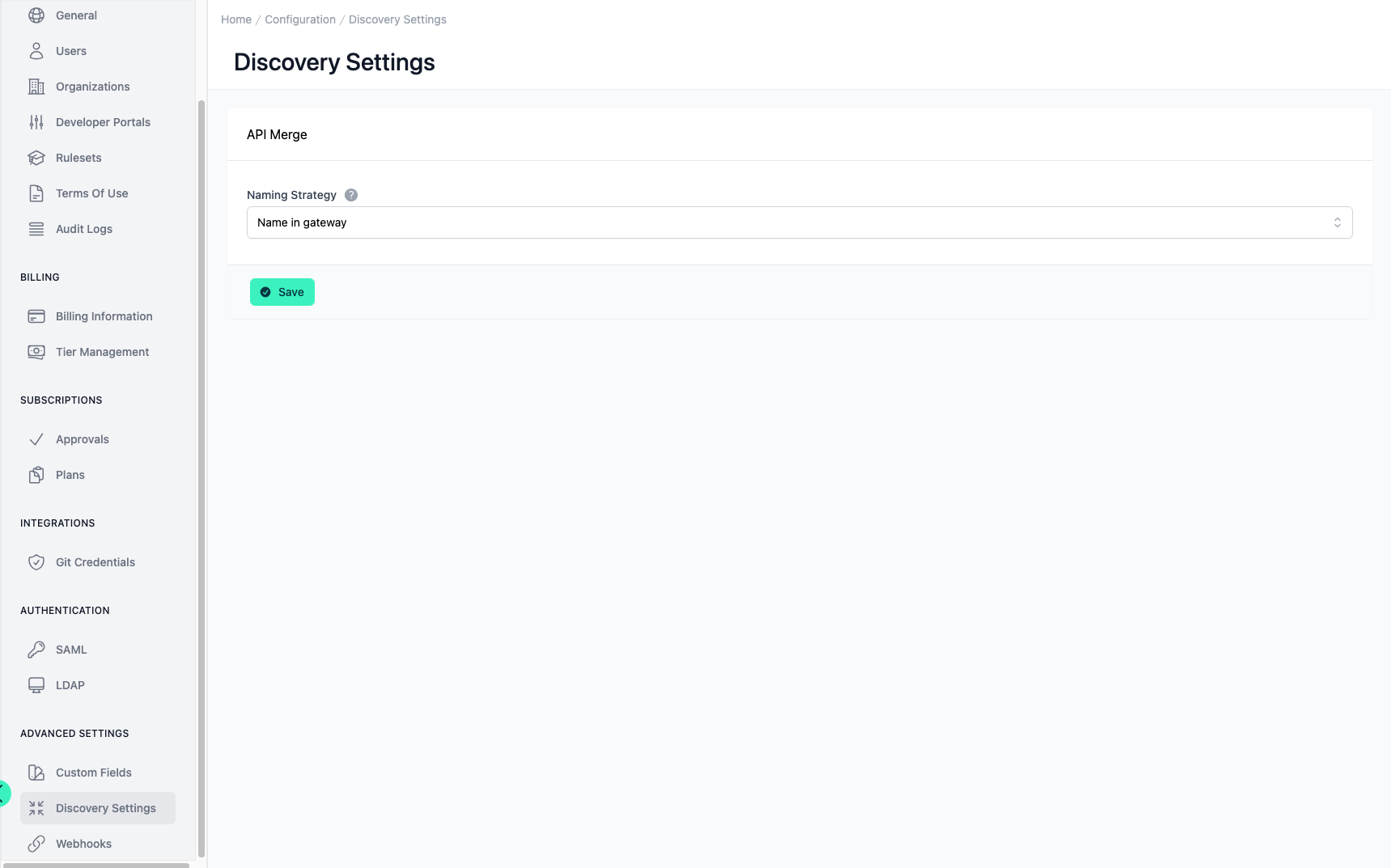 Administration Portal - Configuration - Discovery Settings
