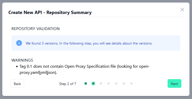 Administration Portal - Create API - Analysis result in case of no errors