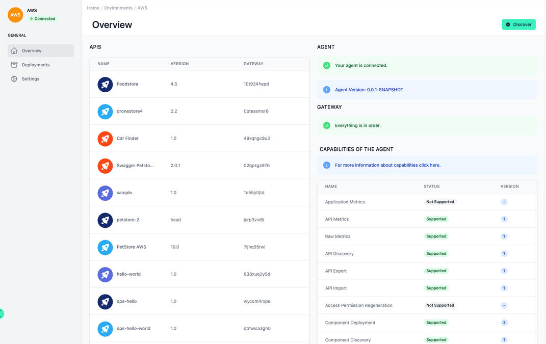 Administration Portal - Environments - Overview