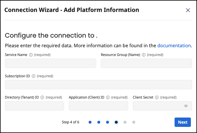 How to Azure - Connection Wizard - Add Platform info