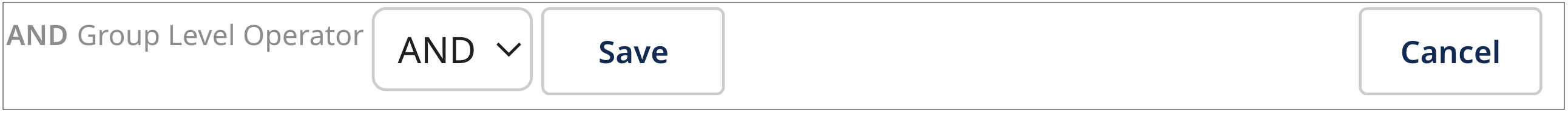 Links and controls for defining an expression group in a match rule